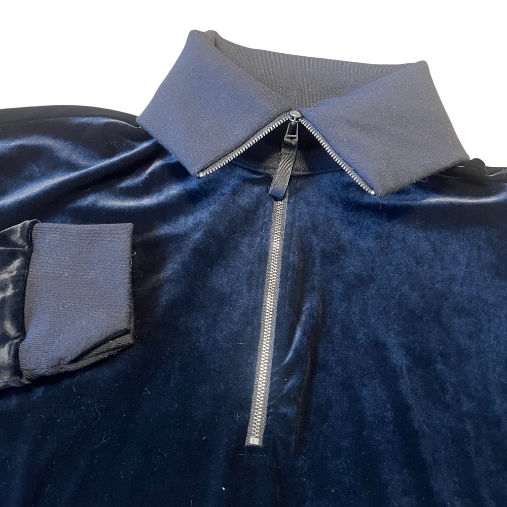 Spanx‎ Women's XL Pullover Black Velvet Quarter Zip 20395R